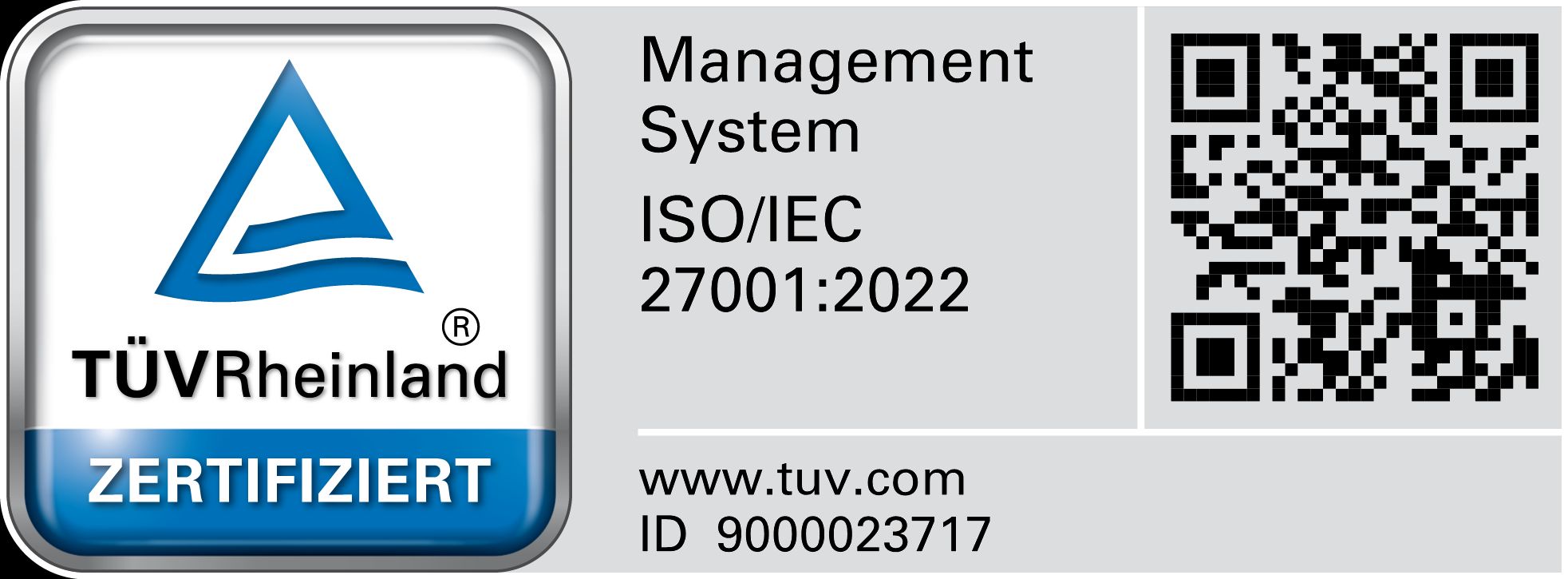 Zertifikat Management System ISO/IEC 27001:2022
