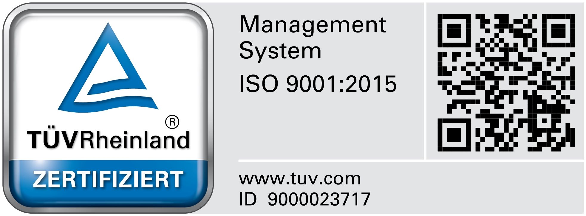 Zertifikat Management System ISO 9001:2015